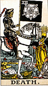 Tarotkortet Döden kan betyda förändring, slut, släppa taget.