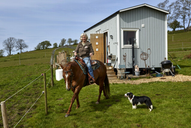 Katrin med hästen Camryn och hunden Jazza. Katrin med hästen Camryn och hunden Jazza.