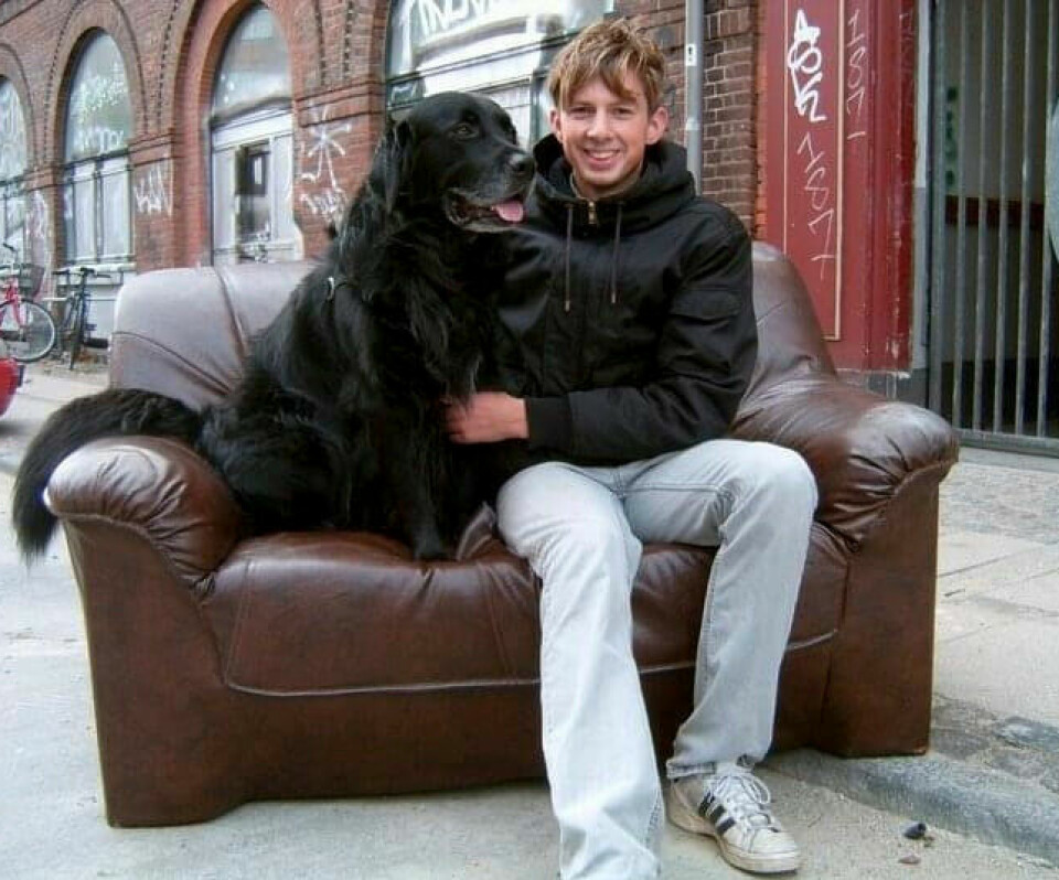 Jeremias och hunden Scott. Jeremias och hunden Scott.