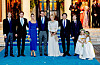 Kronprinsparet Pavlos och Marie-Chantal på bröllop med alla sina fem barn; Maria-Olympia, 28, Konstantin-Alexios, 25, Achileas-Andrea, 24, Odysseas-Kimon, 20, och Aristidis-Stavros, 16 år.