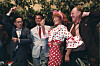 Gösta Ekman, Ulf Brunnberg, Birgitta Andersson och Björn Gustafson i Jönssonligan på Mallorca, den femte Jönssonligan-filmen. Totalt har 11 filmer spelats in.