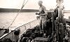 1938. Sally simmade över Kattegatt, insmord i fett för att skydda mot kylan i vattnet.