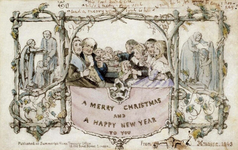Det allra första julkortet, skickat 1843 i England. Det allra första julkortet, skickat 1843 i England.