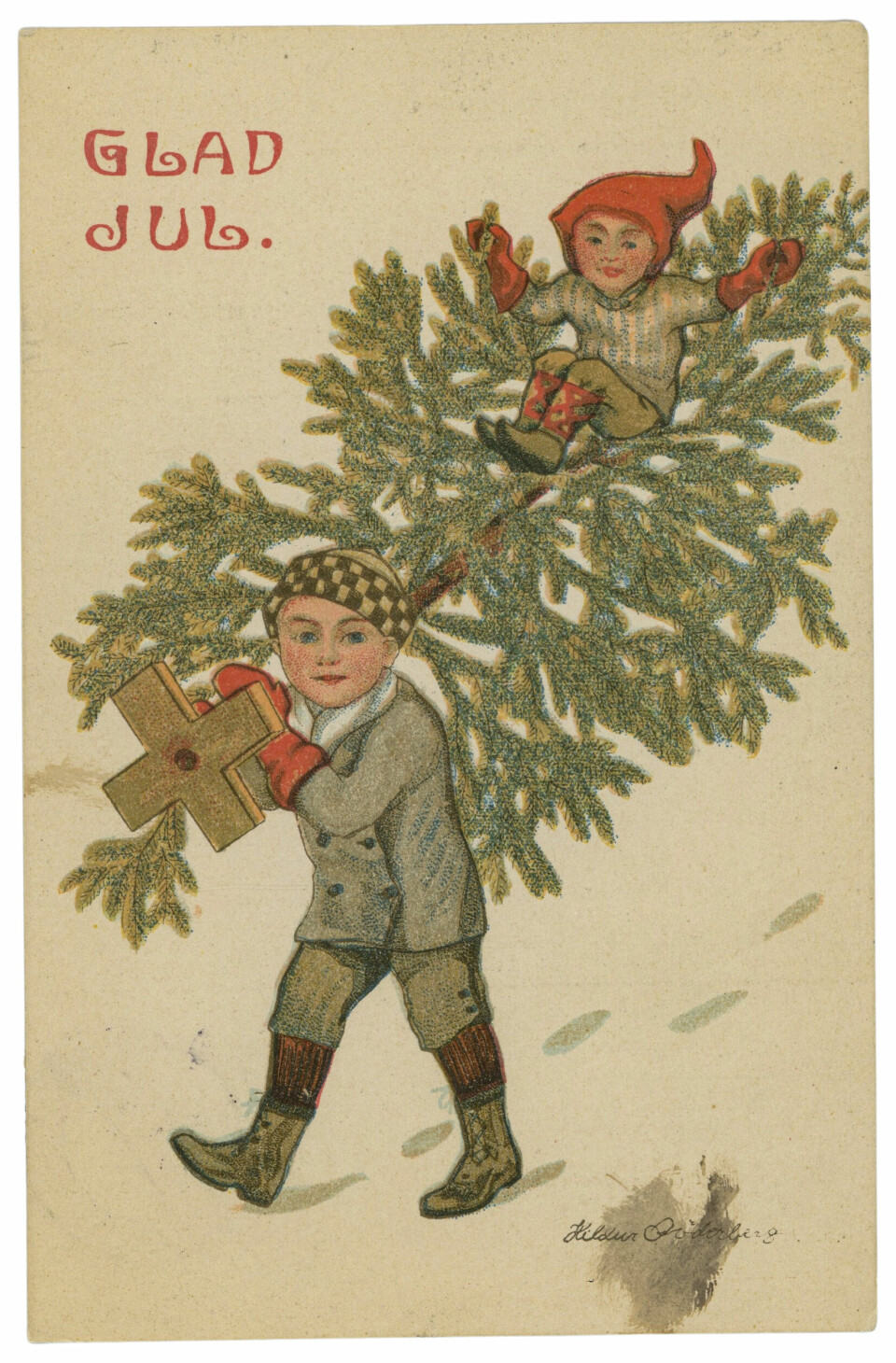 Illustratören Hildur Söderbergs julkort från 1918. Illustratören Hildur Söderbergs julkort från 1918.