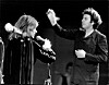 Kompositören Mikis Theodorakis och Arja Saijonmaa i ett samarbete.