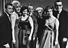 Monica Zetterlund (andra från vänster) och Mona Grain (sjätte från vänster) turnerade tillsammans med ett gäng kända svenska musiker under 1962.