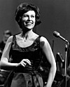 Inger Berggren efter vinsten i Melodifestivalen 1962.