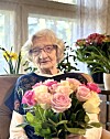 105-årsdagen i våras firades på serviceboendet Solglimten i södra Finlands skärgård, där Alfhild Ekebom bor sedan tre år tillbaka.