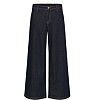 Otvättade mörka extra vida jeans med hög midja i bomull/polyester/elastan Culture.