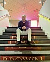 Dan Brown fick en 'egen' trappa på bokmässan.