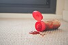 Inte min matta, men jag har också råkat spilla ketchup och det har micellärvatten tagit bort direkt!
