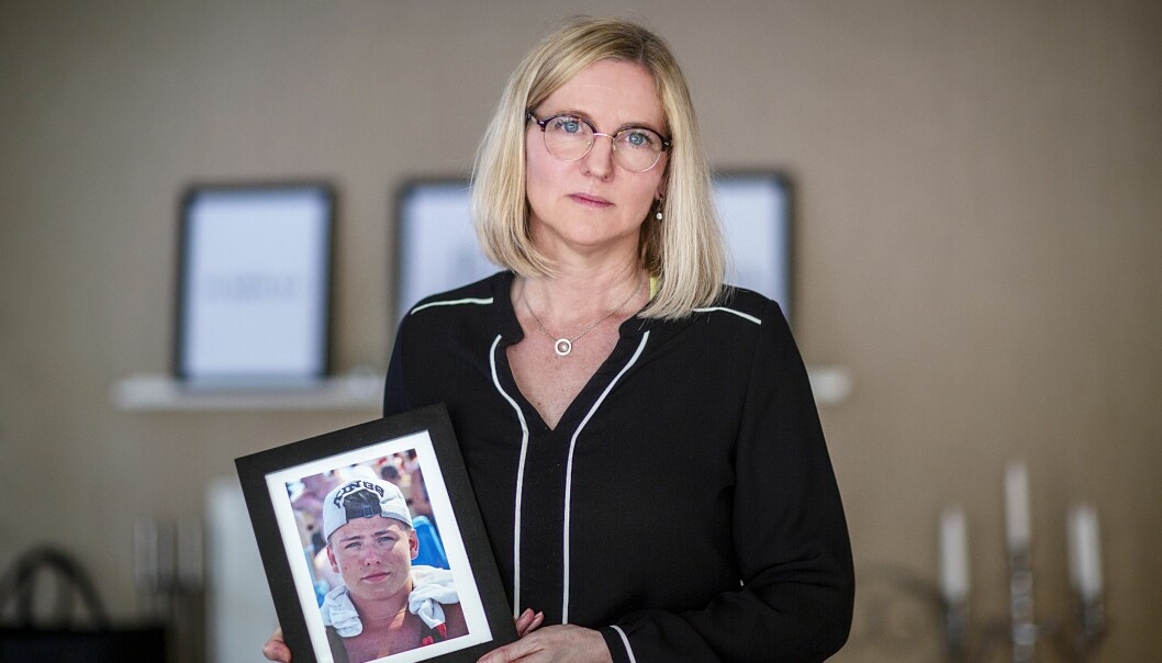 Linda kan fortfarande höra sin son komma nedstudsande för trapporna. Linda Vesterberg miste sin son.