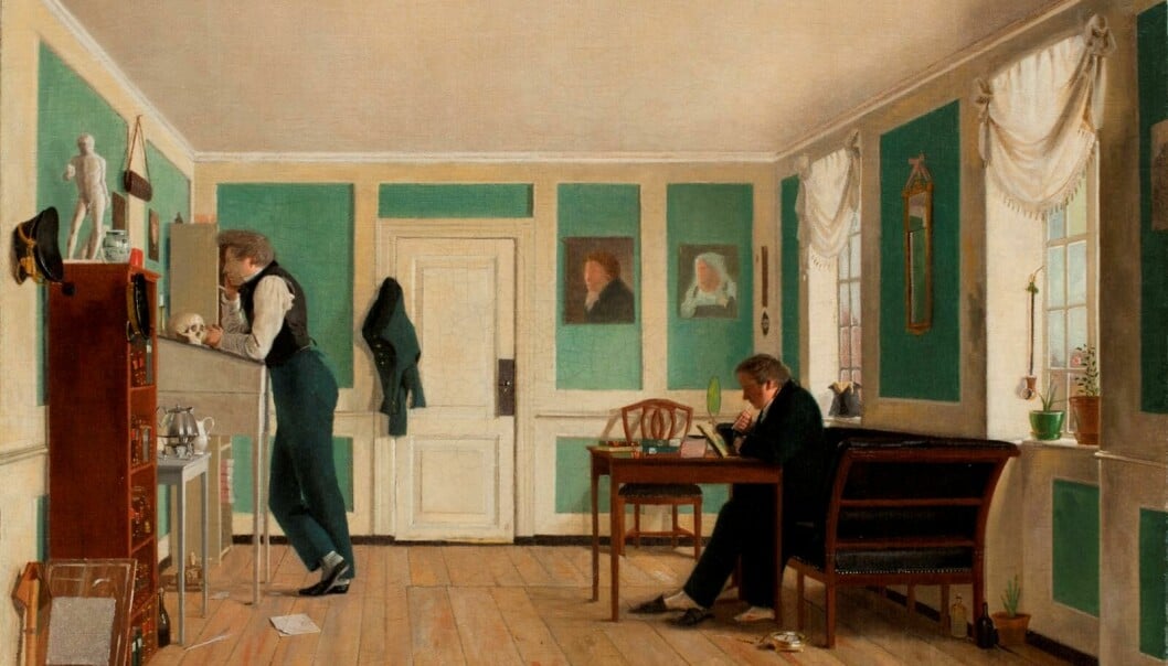 Den stora flytten. Det var under 1700- och 1800-talen som små flyttbara bord blev allt vanligare i hemmen. Den hemtrevliga interiören med två småbord, som föreställer ett hem på Amaliegade i Köpenhamn, är återgiven av Wilhelm Bendz (1804–32).