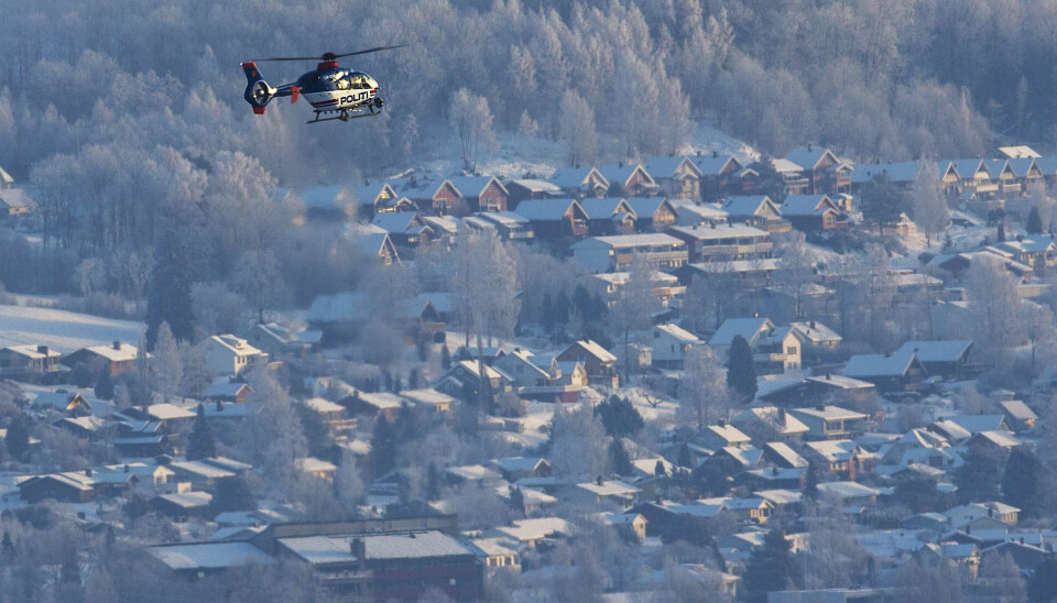 Helikopter sattes in i den massiva sökinsatsen efter Janne. Foto: Geir Olsen/TT Helikopter sattes in i den massiva sökinsatsen efter Janne. Foto: Geir Olsen/TT