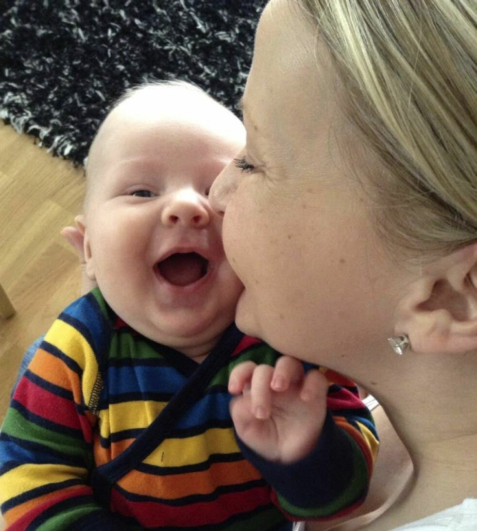 Suvi och sonen Valter när han var bebis. Suvi och sonen Valter när han var bebis.
