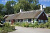 Ålderdomlig bymiljö med korsvirkeshus i närheten av Christinehofs slott. Foto: Staffan Andersson/ TT