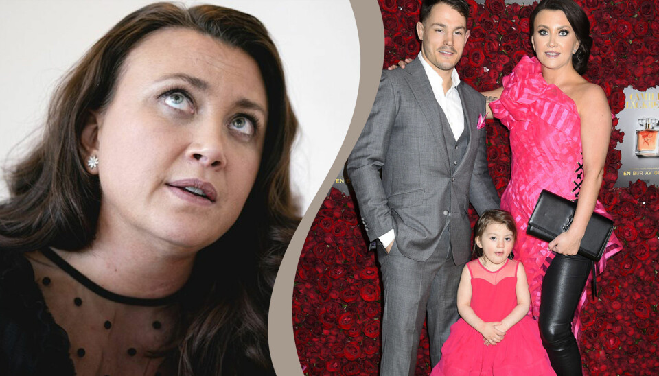 Camilla med maken Simon och deras dotter Polly Camilla med maken Simon och deras dotter Polly