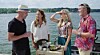 Martin Stenmarck, Renée Nyberg, Eva Rööse och Kjell Bergqvist i Renées brygga. Foto: TV4