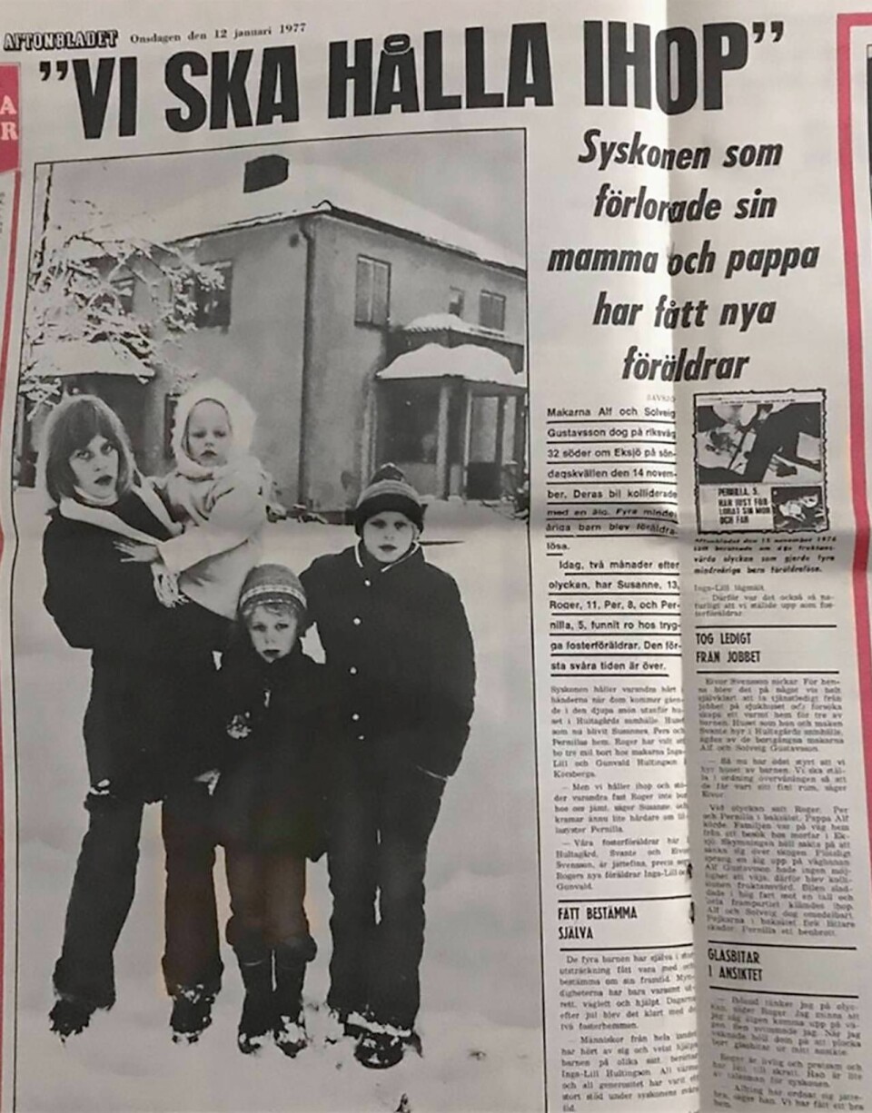 Två månader efter olyckan skrev Aftonbladet att ”syskonen funnit ro hos trygga fosterföräldrar … den första svåra tiden är över”. Det kunde inte vara mer fel… Foto: Privat Två månader efter olyckan skrev Aftonbladet att ”syskonen funnit ro hos trygga fosterföräldrar … den första svåra tiden är över”. Det kunde inte vara mer fel… Foto: Privat