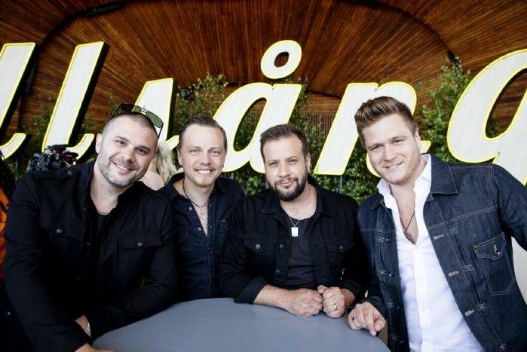 Sannex – Micke Norsten, Patrich Rundström, Jon-Emil Oscarsson och Andreas Olsson. Foto: IBL Bildbyrå Sannex - Micke Norsten, Patrich Rundström, Jon-Emil Oscarsson, Andreas Olsson – i samband med pressträffen inför "Allsång på Skansen" 2018-06-12.