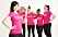 Fem kvinnliga anställda hos städföretaget 50-femme, i t-shirts med texten "Vi städar upp i patriarkatet".