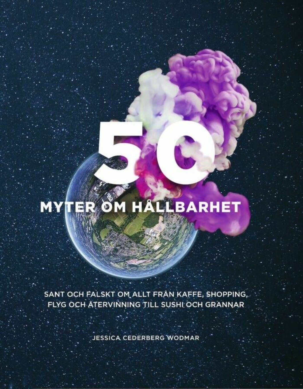Boken <em>50 myter om hållbarhet</em> av Jessica Cederberg Wodmar, Lava förlag. <a href="https://track.adtraction.com/t/t?a=1064669490&as=1219652846&t=2&tk=1&url=https://www.bokus.com/bok/9789188799135/50-myter-om-hallbarhet-sant-och-falskt-om-allt-fran-kaffe-shopping-flyg-och-atervinning-till-sushi-och-grannar/?gclid=Cj0KCQiA14TjBRD_ARIsAOCmO9blaFIVtcA14pH0EFWtmiyEookZCsn8pNsHRKA1UKKBoQz4t2STvSIaAmxOEALw_wcB">Läs mer och köp den här.</a> Bokomslag 50 myter om hållbarhet av Jessica Cederberg Wodmar
