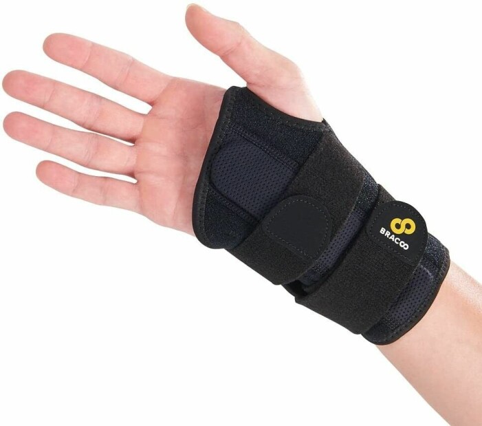 Black wrist guard on one side.