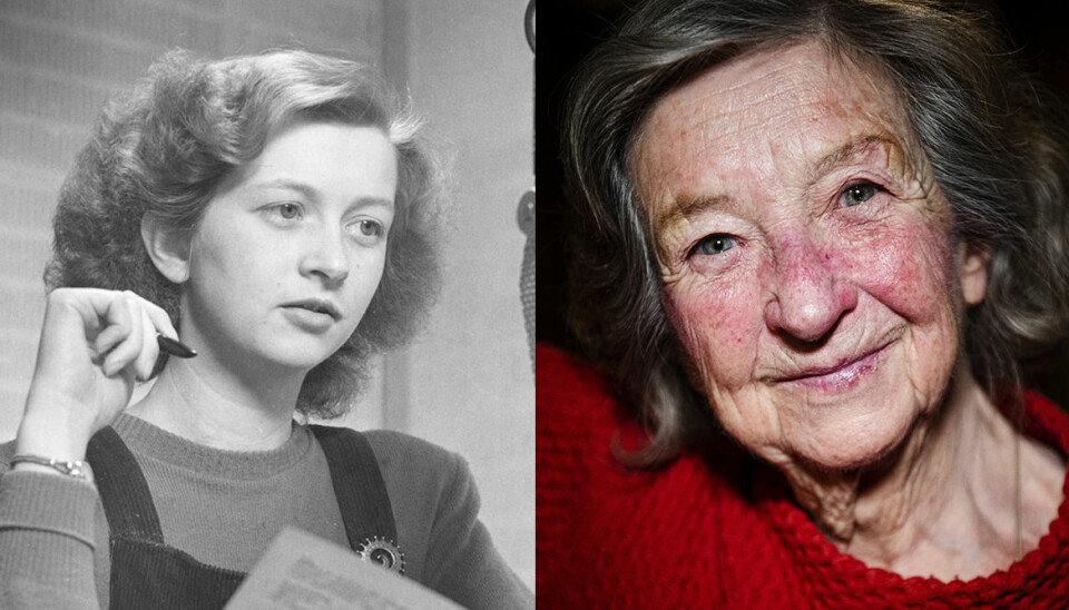 Meta Velander 1948 och 2019. Meta Velander 1948 och 2019.