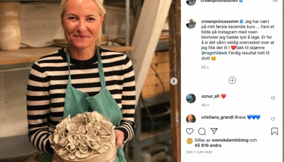 Här visar Mette-Marit upp sina kreativa sidor: ”Mitt sätt att hitta lugnet”