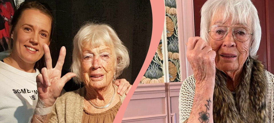 Märtha, 92, tatuerade sig med barnbarnen – alla har en fyrklöver