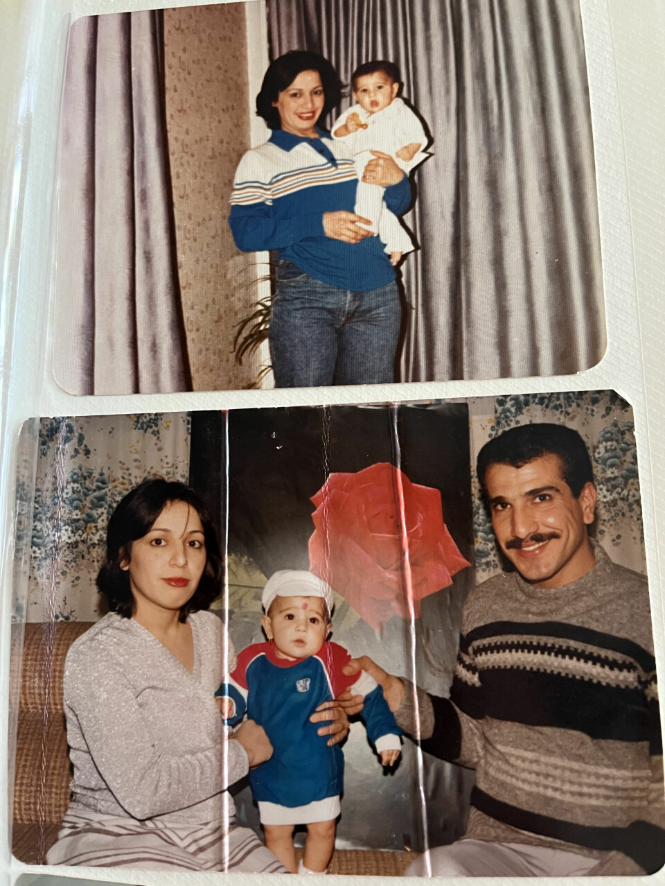 Noor med mamma och pappa. Noor med mamma och pappa.