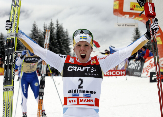 Charlotte Kallas glädjerop efter att hon vunnit Tour De Ski 2008. Charlotte Kallas glädjerop efter att hon vunnit Tour De Ski 2008.