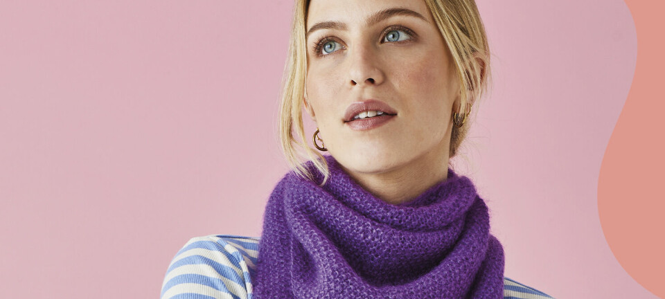 Sticka enkel scarf i mosstickning
