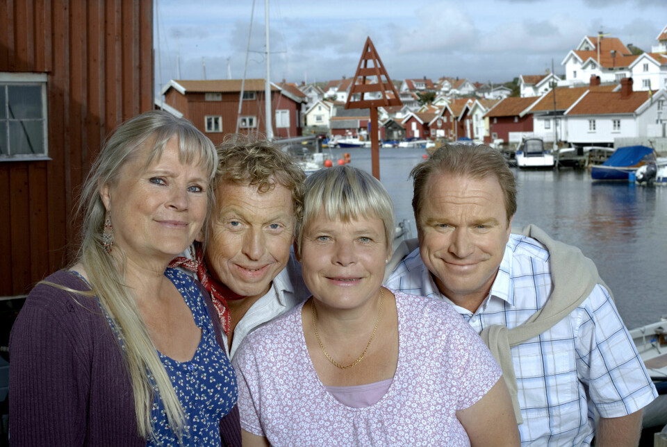 Saltön-skådespelarna år 2013. Fr v Ulla Skoog, Tomas von Brömssen, Anki Larsson och Claes Malmberg. Saltön-skådespelarna år 2013. Fr v Ulla Skoog, Tomas von Brömssen, Anki Larsson och Claes Malmberg.
