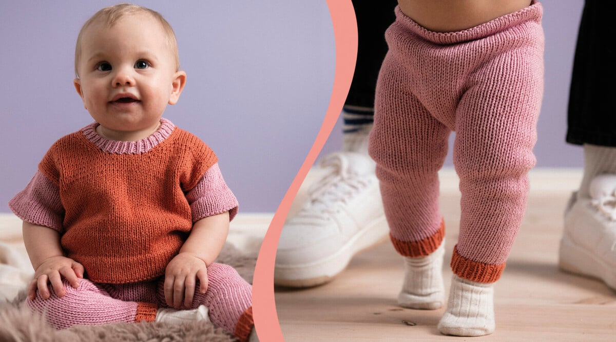 Sticka mjukt och enkelt babyset – tröja och tights