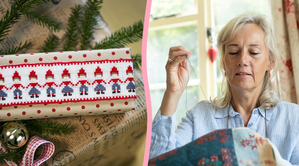 Brodera tomtar och hjärtan – smått och enkelt till jul
