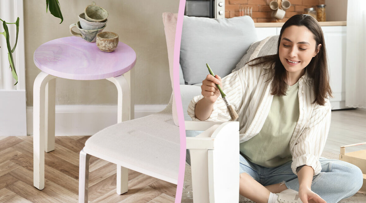 Så målar du om en gammal pall – enkla steg för steg