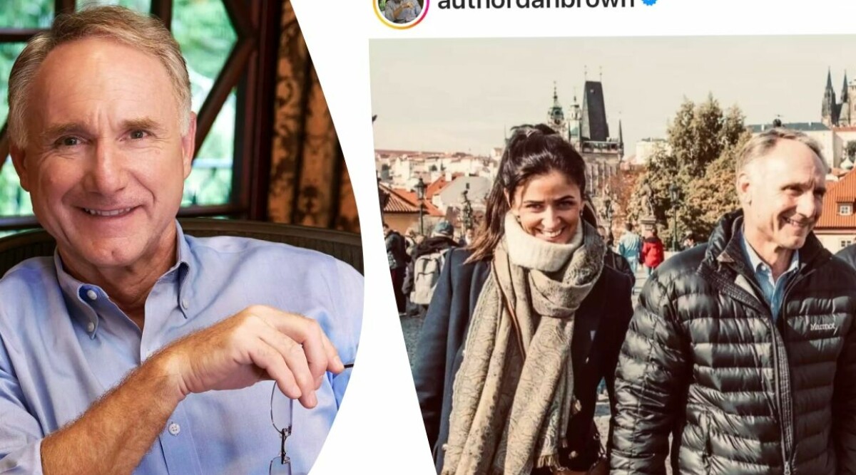Succéförfattaren Dan Brown hämtar inspiration till sina böcker från 27 år yngre fästmön
