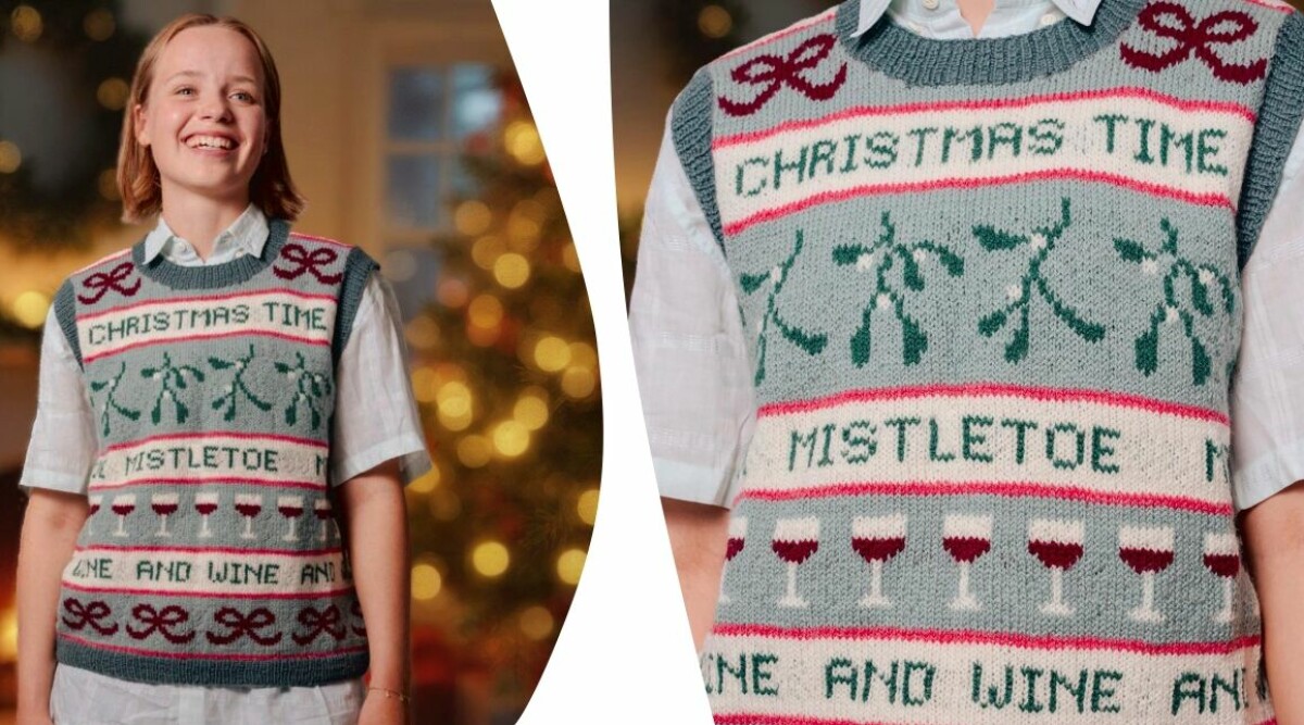 Julens festligaste väst – så stickar du den!