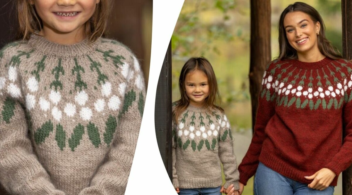 Sticka matchande jultröjor till stor och liten – gratis stickmönster