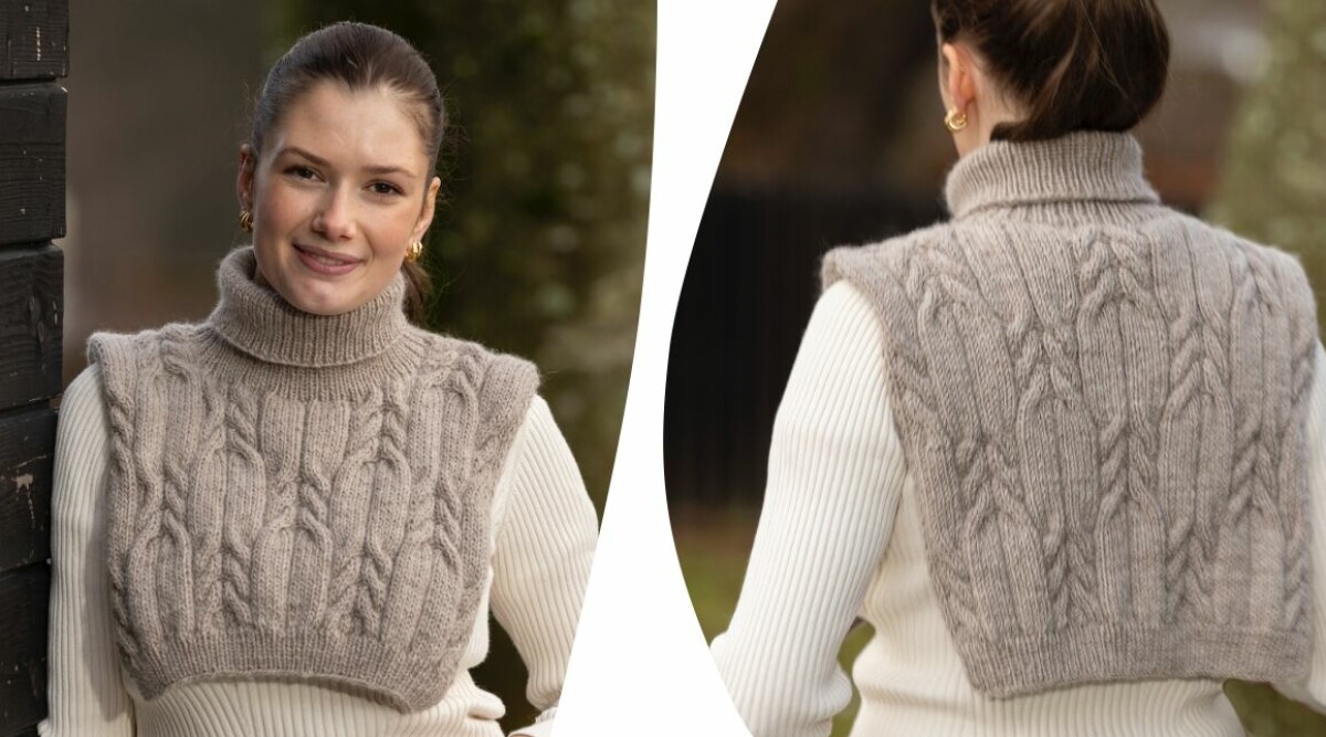 Varm halskrage med flätmönster – så stickar du den!