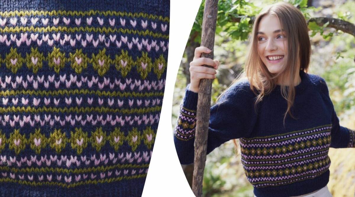Mönsterstickad tröja i klassisk modell – gratis stickmönster