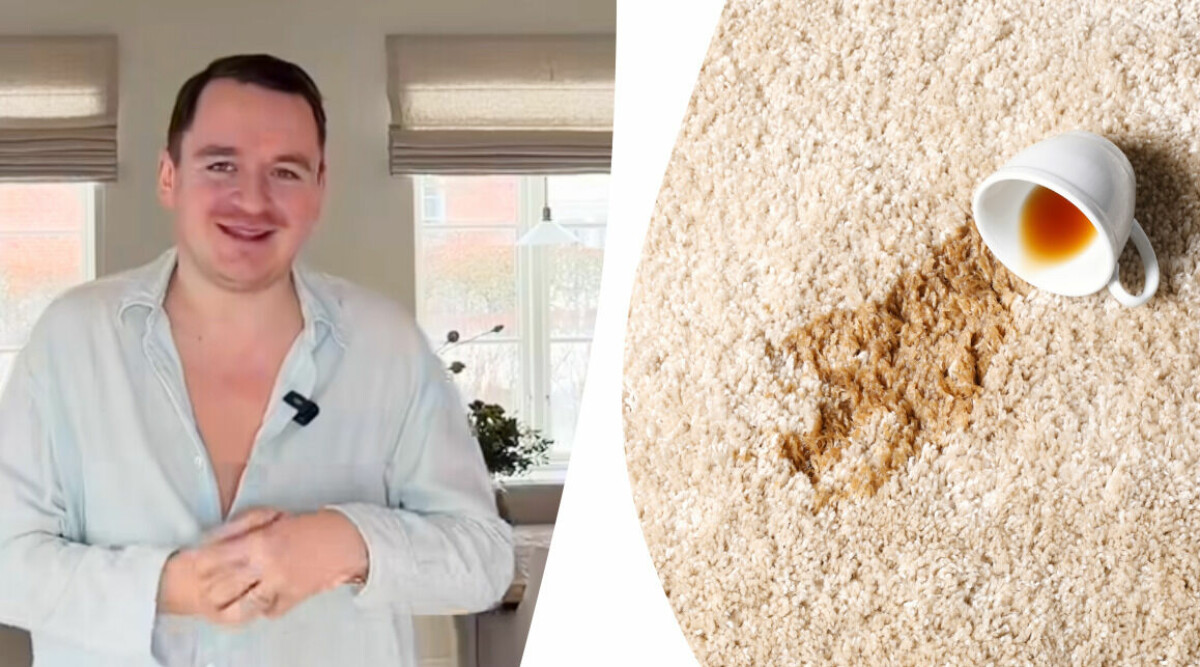 Så får du bort envisa fläcken på mattan – behövs bara tre ingredienser som garanterat finns hemma