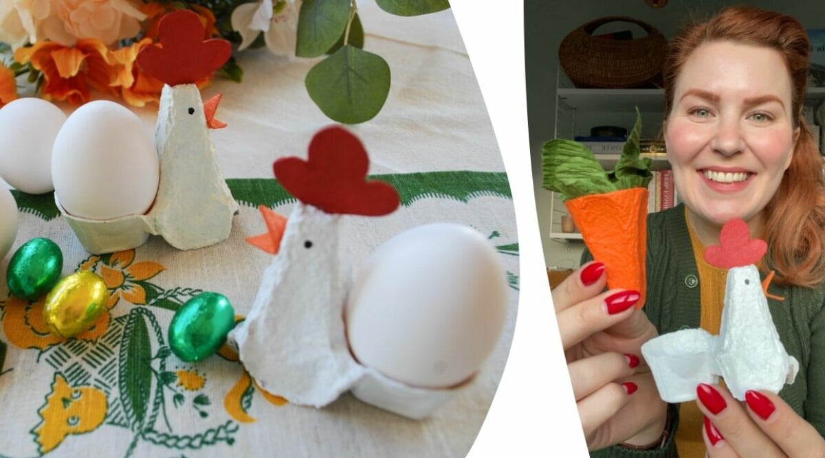 Två roliga och enkla påskpyssel – med äggkartong