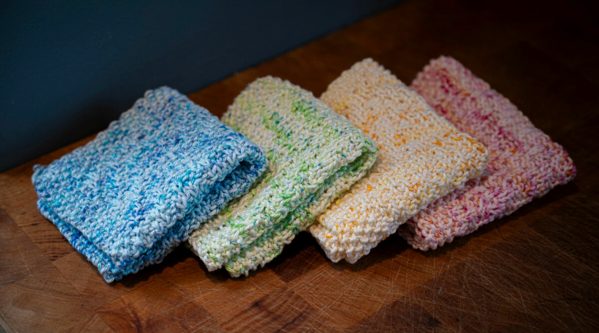 Så stickar du en disktrasa till köket – perfekt för nybörjaren