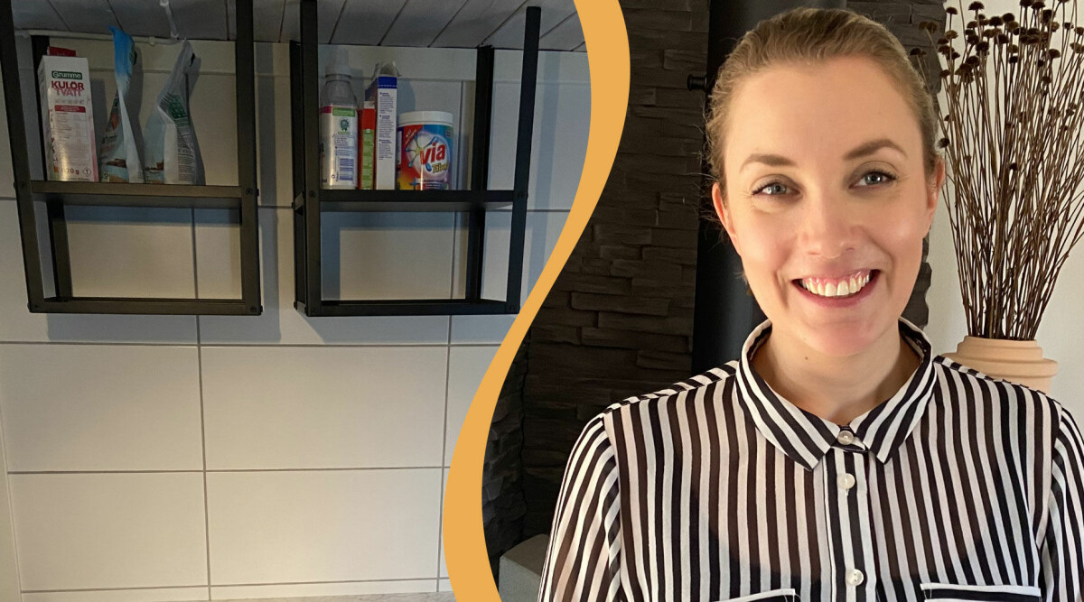 Stinas briljanta budgetlösning: Skruvade upp bord i taket