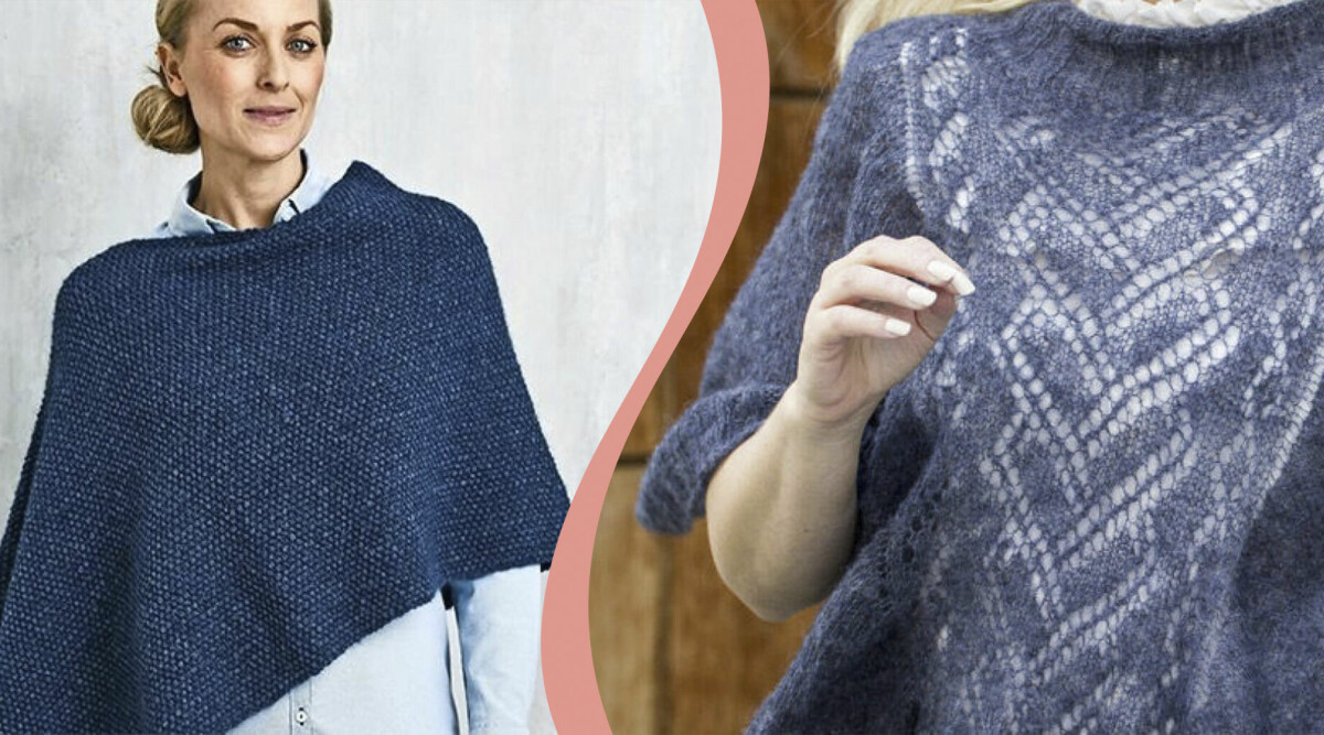 Sticka snygg och värmande poncho – 8 gratis stickmönster