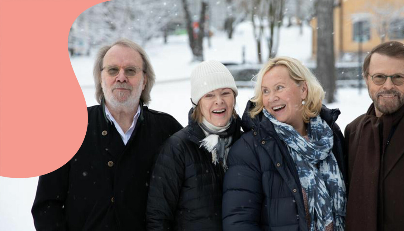 Abba-medlemmarna Björn Ulvaeus Anni-Frid "Frida" Lyngstad, Agnetha Fältskog och Benny Andersson.