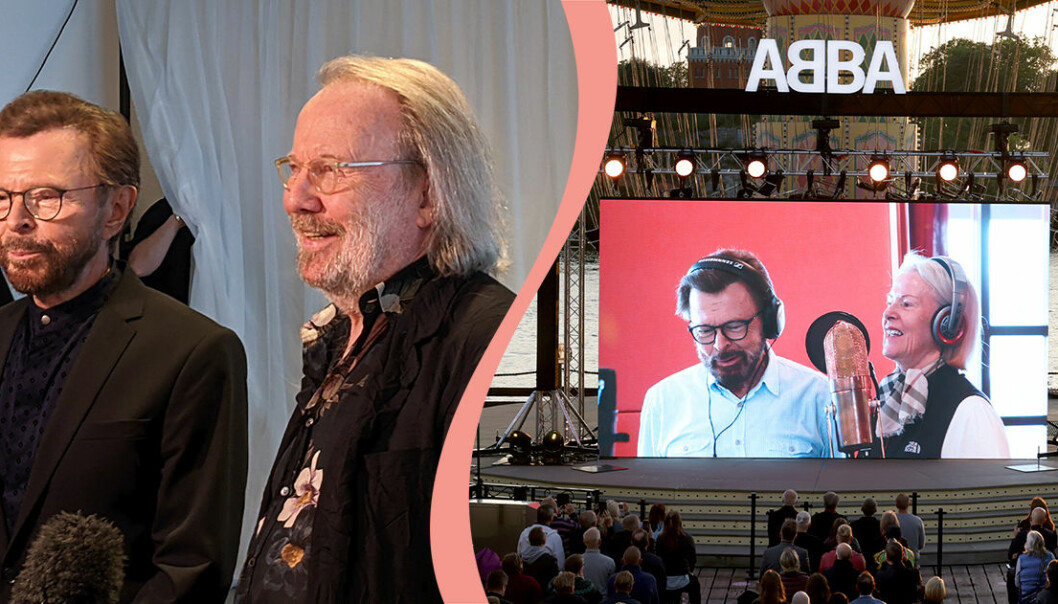 ABBA sände live på storskärm på Gröna Lund i Stockholm.