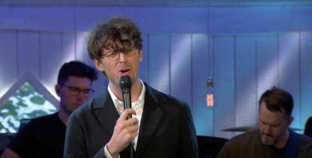 ”Jag har nog aldrig känt så här över något jag gjort innan”, säger Albin Lee Meldau om sin tolkning av Louise Hoffstens låt. Foto: TV4 Albin lee meldau i "Så mycket bättre"